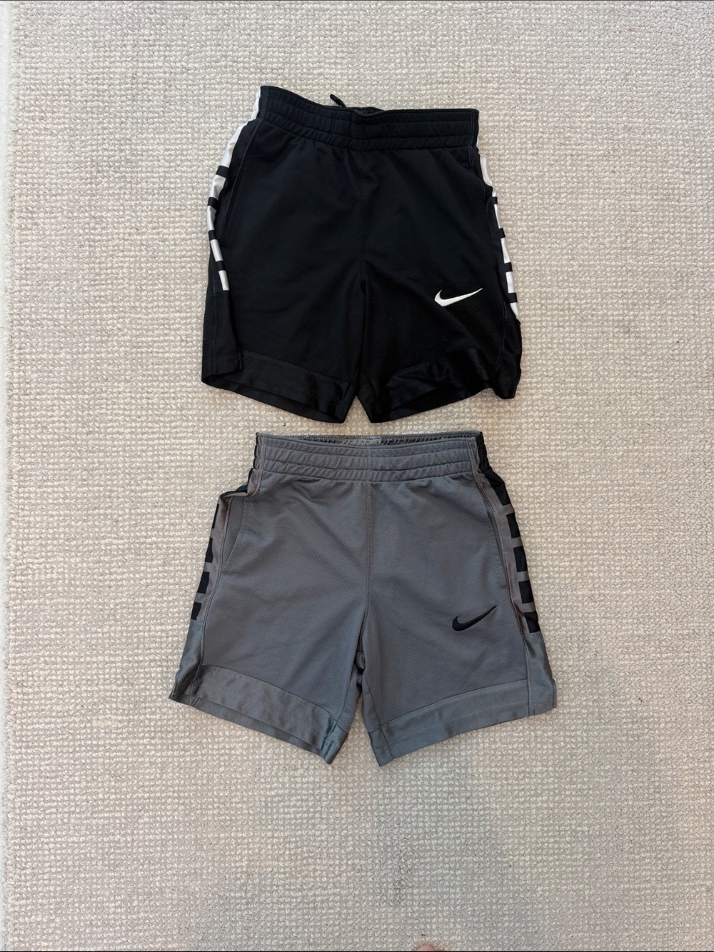 Nike Kids Black and Gray Athletic Shorts Duo SZ S (8)